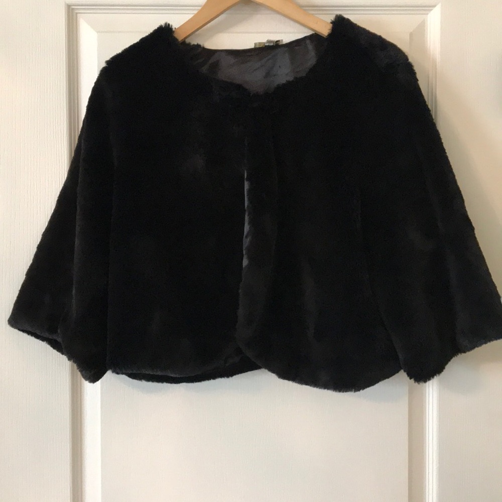 Faux fur shrug